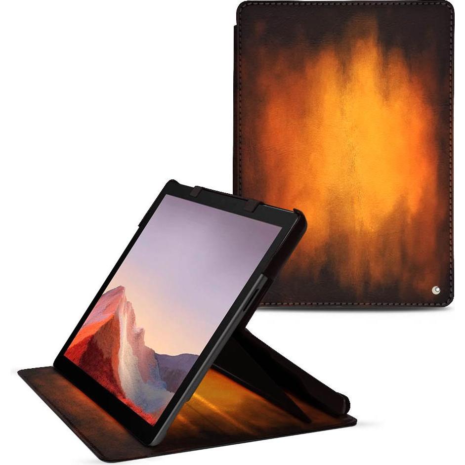 Thumbnail - Noreve Lederschutzhülle vertikal (Microsoft Surface Pro 8), Tablet Hülle, Violett