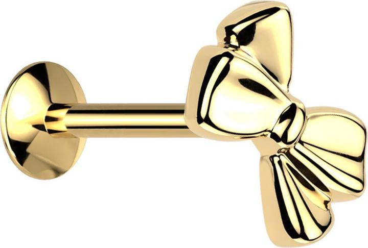 Immagine prodotto Star Piercing Micro Threadless Labret UFO vergoldet Masche vergoldet (senza ottone, Titanio)