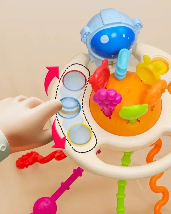 Actual product image Activity Board 1-3 years silicone pull string educational toy 3 in 1 develop teething sensory skills