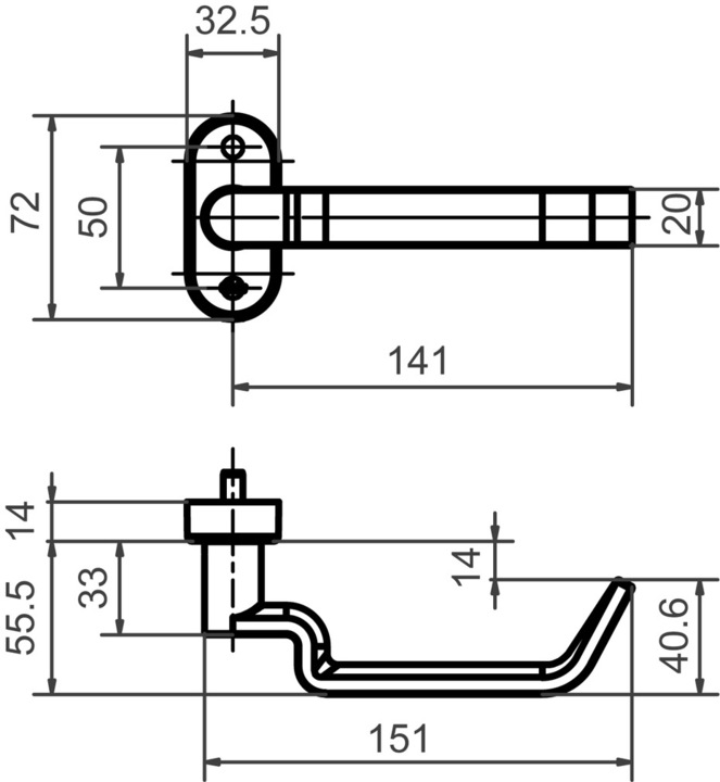 Actual product image Glutz Door handle half sets 50056 Assoluto