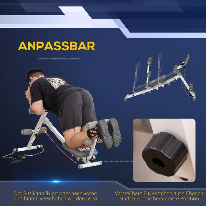 Produktbild Swisshandel24 2-in-1 Bauchtrainer, Bauchmuskeltrainer mit verstellbare Bauchmuskelbank Weiss
