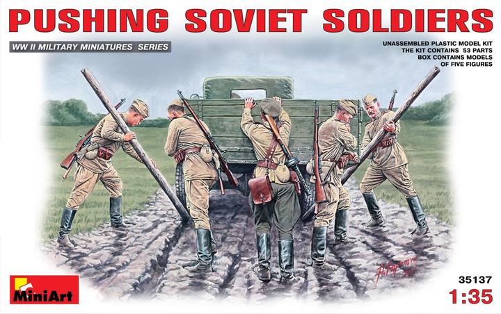 Actual product image Mini art Pushing Soviet Soldiers