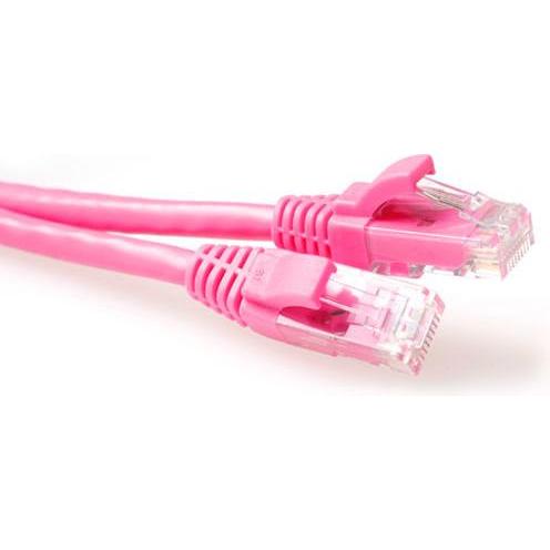 ACT Pink 0.5 meter U/UTP CAT6A patch cable snagless with RJ45 connectors. Cat6a u/utp snagless pk 0.50m (U/UTP, CAT6a, 0...