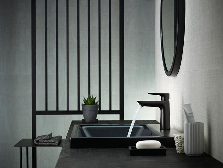Productafbeelding hansgrohe TALIS E 110 wastafelmengkraan, met opklapbare afvoer, mat zwart