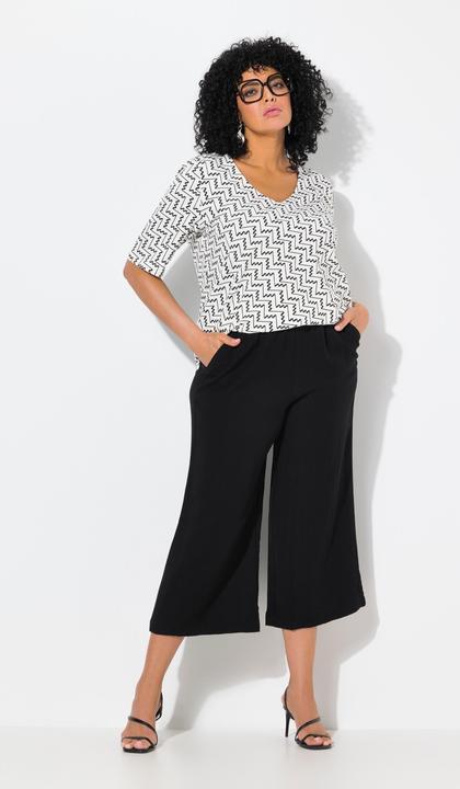 Actual product image Ulla Popken Wide Leg Elastic Waist Culotte (42)