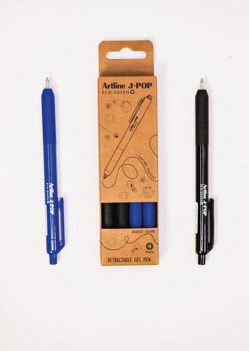 Actual product image Artline J-POP Gel Pen ECO-GREEN 0.7 2 Blue 2 Black (4) (Black, Blue, 4x)