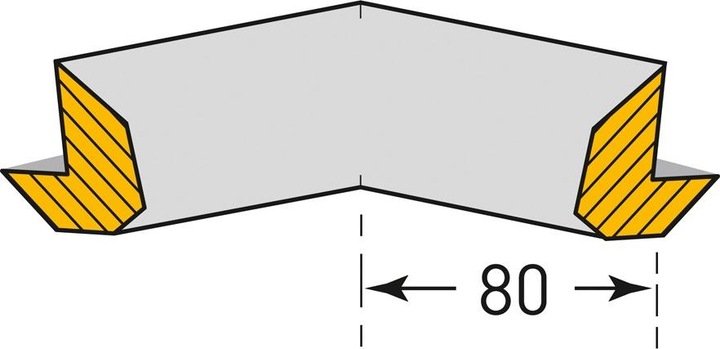 Actual product image Moravia Edge protector TRAPEZ inside corner 2-legged