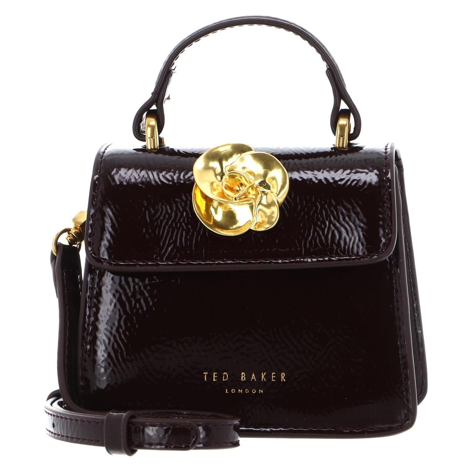 Ted Baker, Damen, Handtasche, Roselah Rose Detail Square Mini Top Handle Bag, Rot