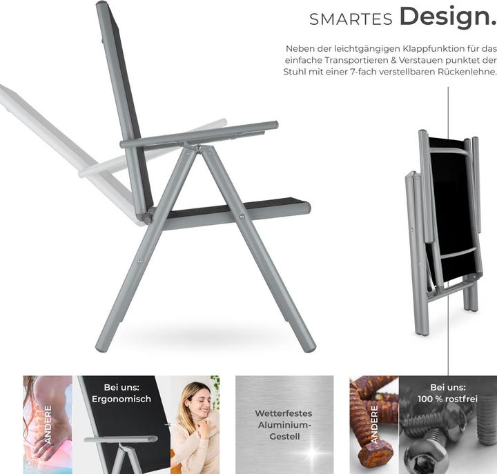 Produktbild tectake 4x Gartenstuhl