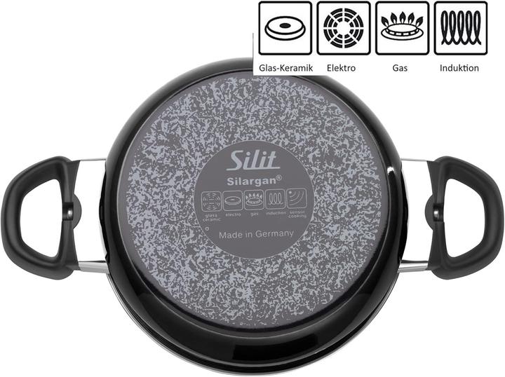 Produktbild Silit Kochtopf Fleischtopf Induktion 20cm Glasdeckel 3,7l Modesto Line Silargan (20 cm, Kochtopf, Silargan)