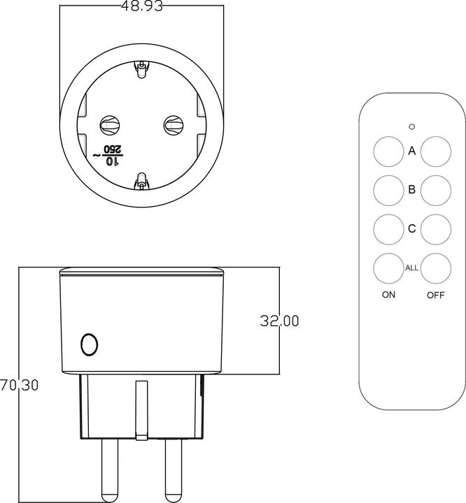 Produktbild Entac IR Steckdoseadapter Ferngesteuert, 3er Set weiss