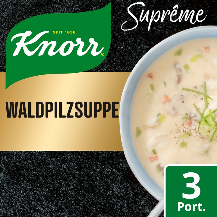 Image du produit Knorr Suprême Soupe de champignons des bois sachet avec champignons, cèpes, chanterelles & crème fraîche