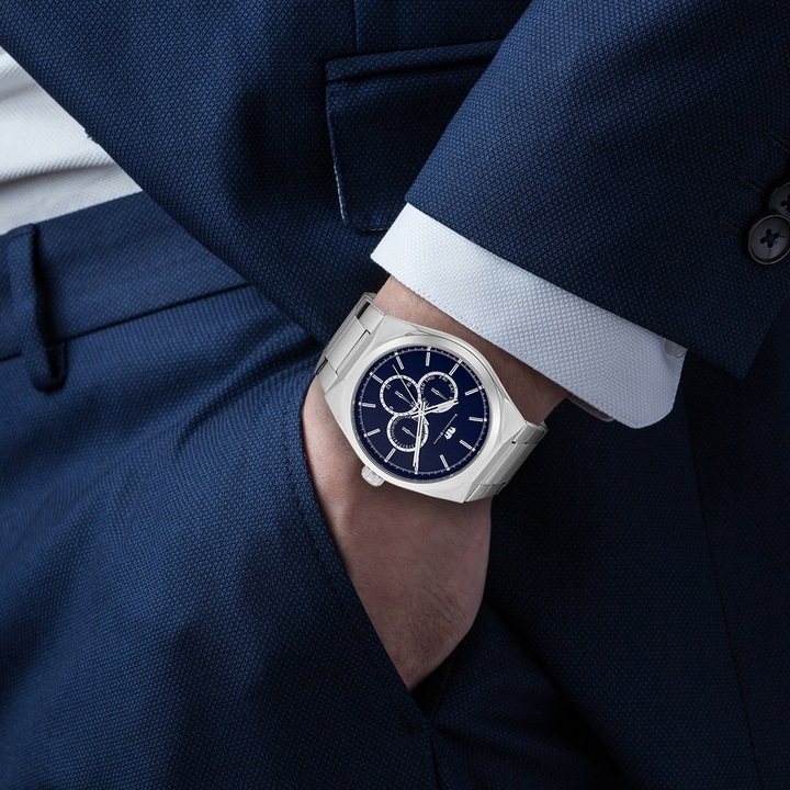 Image du produit Hommes multifonctions Cooledge acier inoxydable argenté - 5608 (Montre analogique, 42 mm)