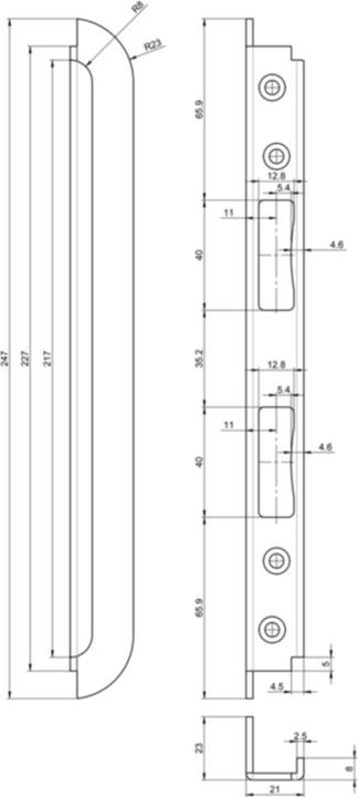 Produktbild MSL Einfrässchliessblech B-40341 (Türschildgarnitur)