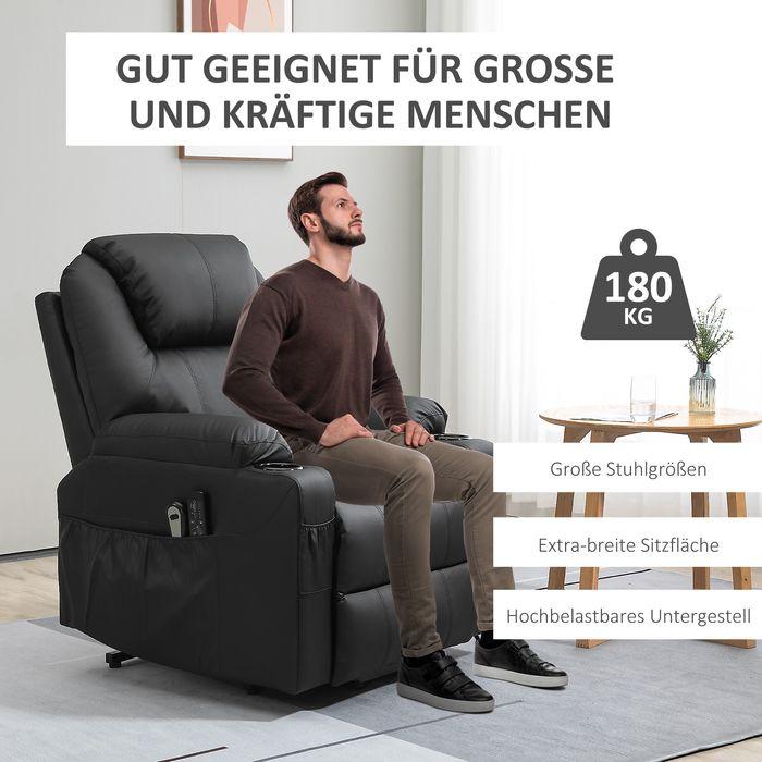 Image du produit Swisshandel24 Fauteuil releveur électrique, fauteuil de massage, avec fonction allongée, avec télécommande