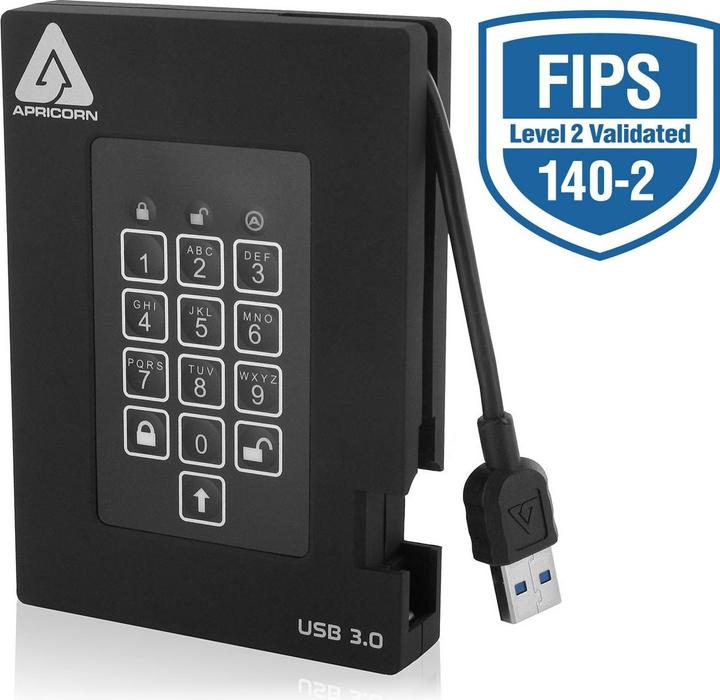 Apricorn Aegis Padlock Fortress A25-3PL256-2000F - hard disk - encrypted - 2 TB - ex (2 TB)