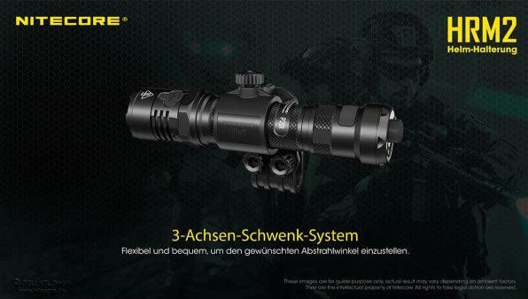 Actual product image Nitecore HRM2 universal helmet mount for torches