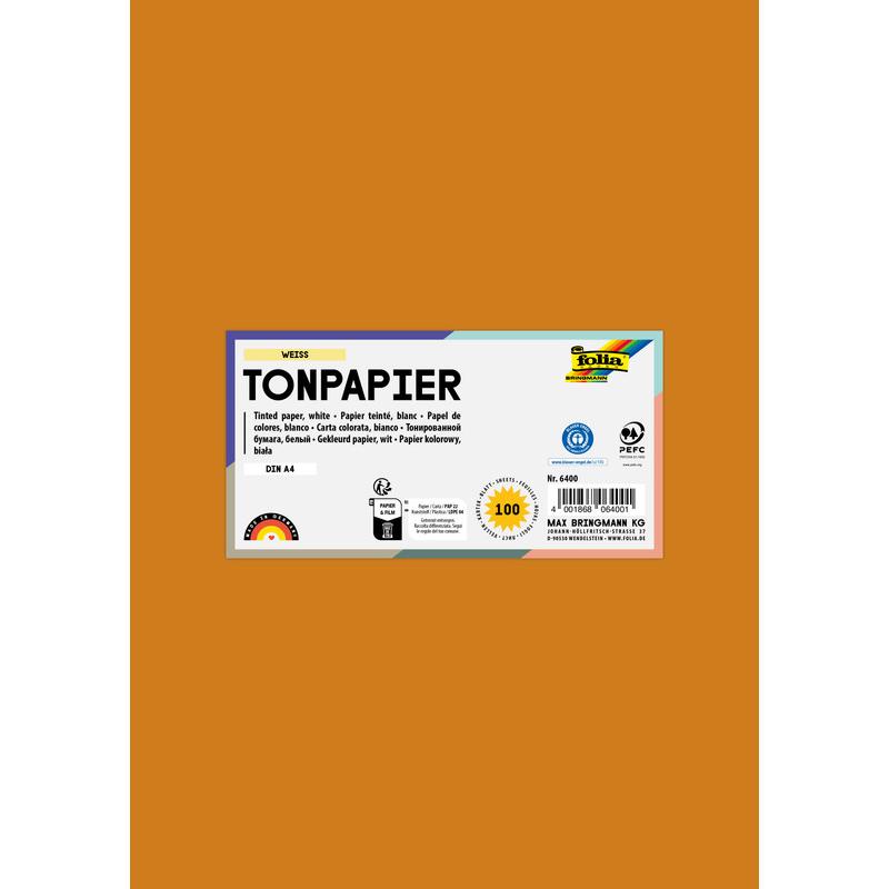 Thumbnail - Folia, Bastelpapier, Tonpapier, DIN A4, 130 g/qm, terracotta (130 g/m², 100 x)