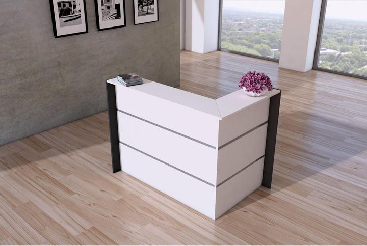 Actual product image Kerkmann BARI reception desk white anthracite (150 x 95 x 108 cm)