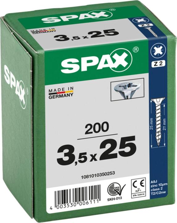 Produktbild Spax Senkmultikopf Kreuzschlitz Z2 Vollgewinde Wirox (200 Schrauben pro Stück)