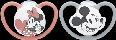 Produktbild NUK Disney Minnie Mouse Space Silikon-Schnuller, 18-36 Monate, 2 Stück, grau & rot (2 x, 18 - 36 Monate)