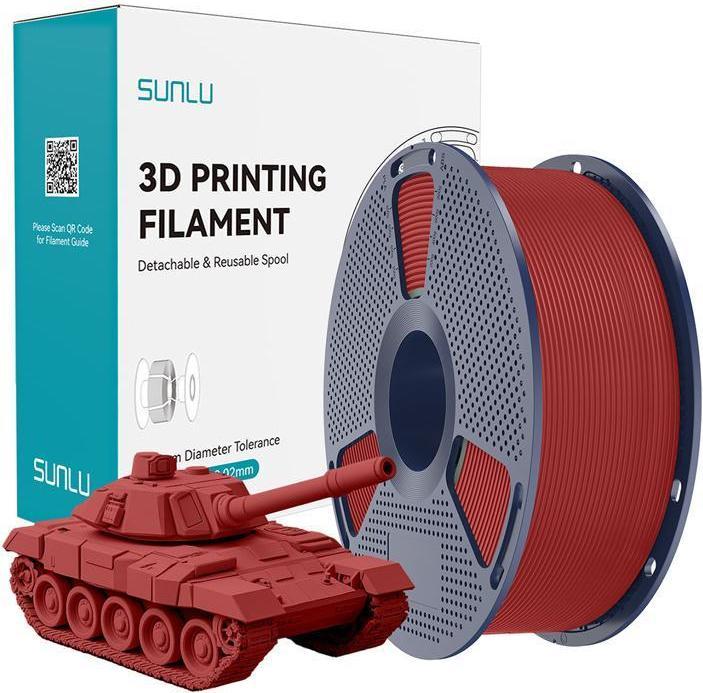 Actual product image Sunlu Filament PLA+ High-Speed Czerwony (PLA+, 1.75 mm, 1000 g)