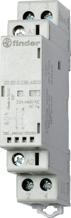 Actual product image Finder Installation contactor 230VAC/DC,2S,LED 22.32.0.230.4320