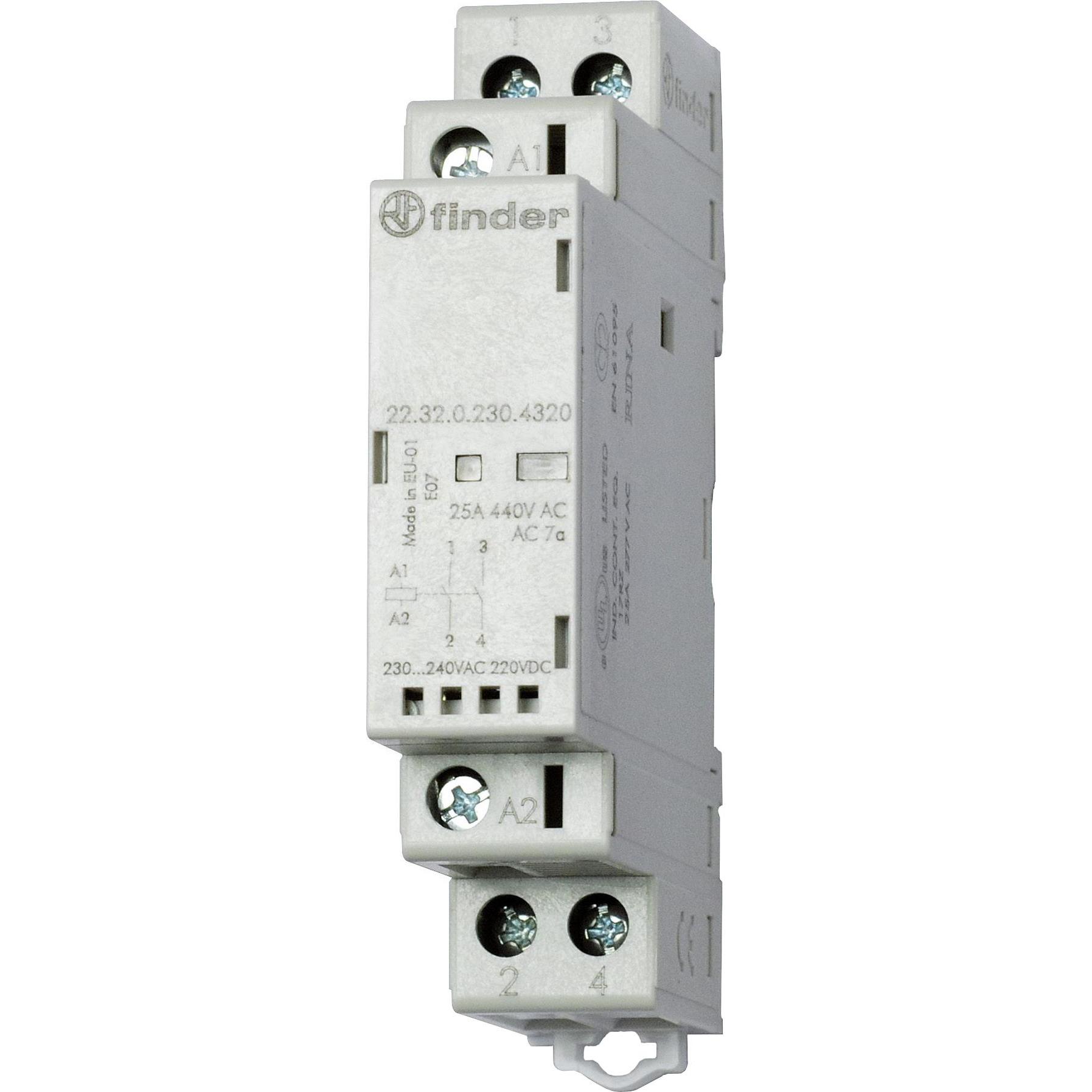 Finder Modular Contactor 2No 25A 230V Ac/Dc, Relais