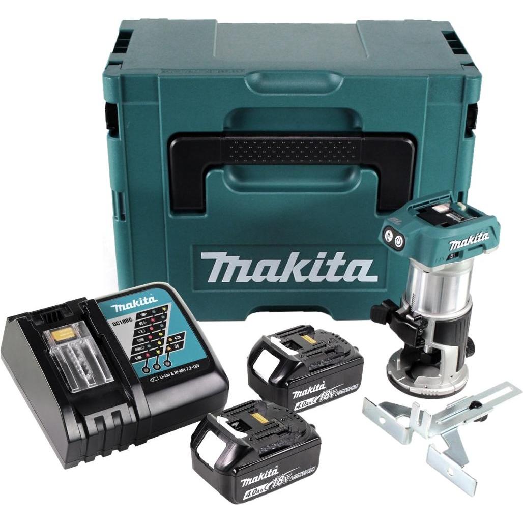 Thumbnail - Makita, Fräse, DRT 50 RMJ Akku Multifunktionsfräse brushless 18V + 2x Akkus 4,0 Ah + Schnellladegerät im