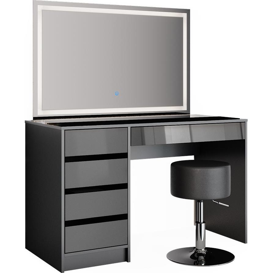Vicco, Schminktisch, Sherry mit Hocker und Beleuchtung (120 x 55 x 75 cm)