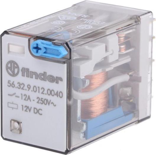 Actual product image Finder DPDT 12A mini plug-in relay, 12Vdc coil