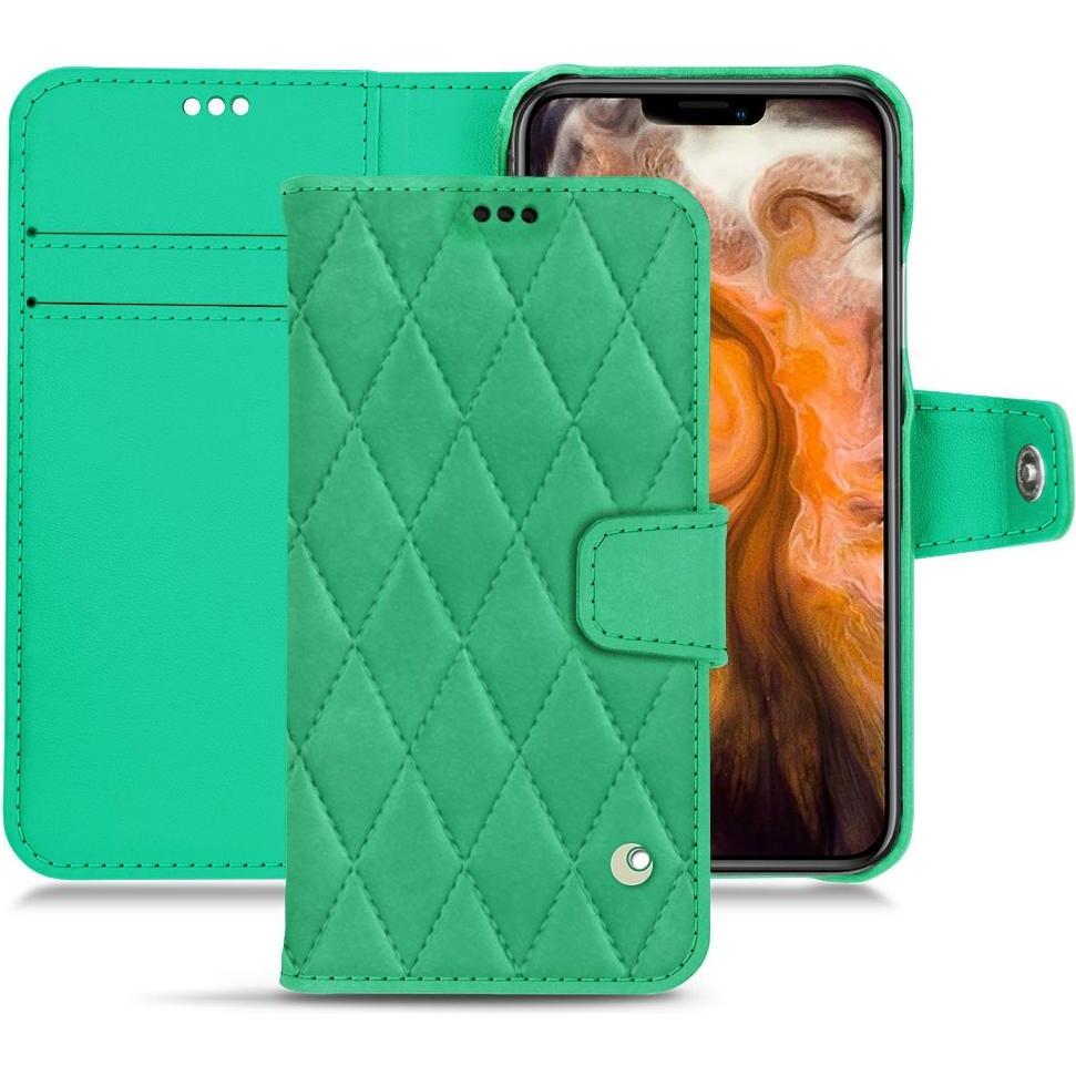 Noreve Lederschutzhülle Wallet (Apple iPhone 11 Pro Max), Smartphone Hülle, Grün