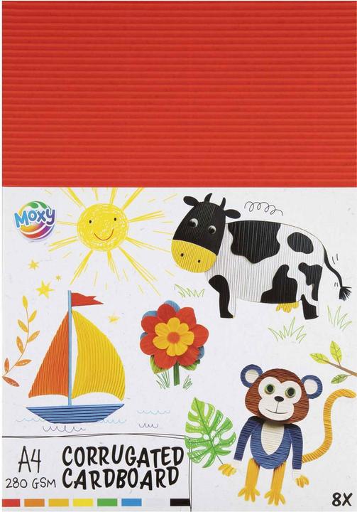 Produktbild Grafix Gerippter Bastelkarton A4, 8 Blatt, 8 Farben (8 x)