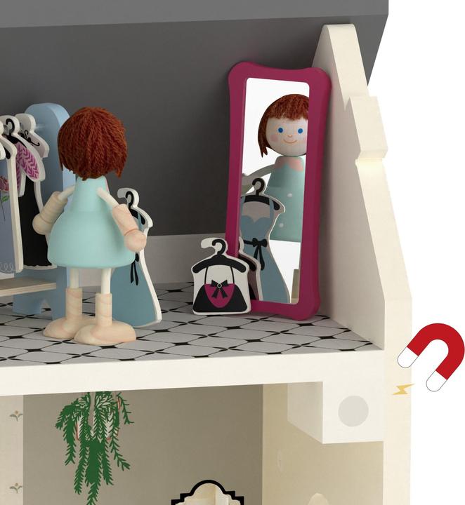 Immagine prodotto Classic World Casa delle bambole in legno vintage, 36 pezzi.