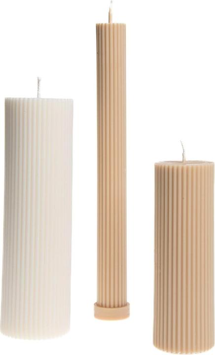 Produktbild Santabarbara Interior Design Stabkerze Long Pillar 3 x 26 cm, Nude (1 Stk.)