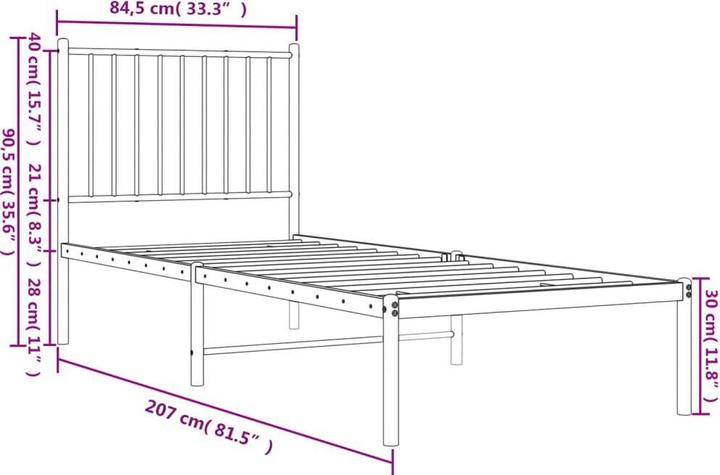Image du produit vidaXL Bettgestell (80 x 200 cm)