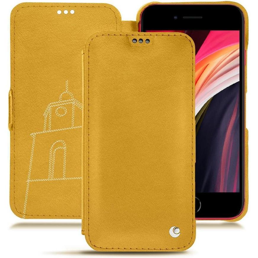 Noreve Lederschutzhülle horizontal (Apple iPhone SE (2nd Gen), Apple iPhone SE (3rd Gen)), Smartphone Hülle, Orange