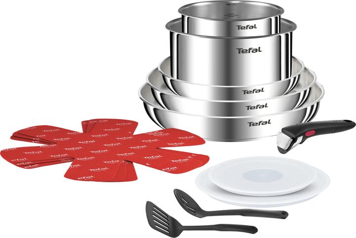 Tefal Ingenio Emotion, Stainless Steel, 13-teiliges Set (28 cm, Casserole, Ensemble de casseroles et de poêles de cuisson, Poêle à frire, Casserole à manche, Acier inoxydable)