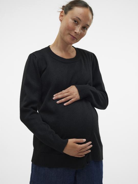Produktbild Mamalicious Rundhals Gerippte Ärmelbündchen Pullover Gestricktes Oberteil (L)
