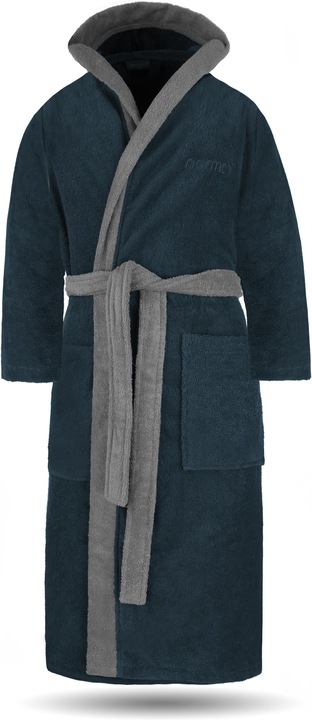 Actual product image Normani Ladies Cotton Bathrobe with Terrycloth, two-tone - OEKO-TEX® 100 - 8783 (4XL)