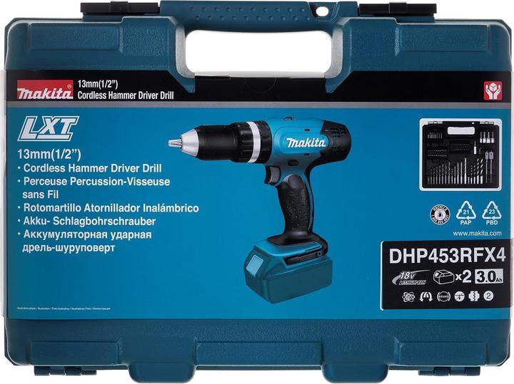 Productafbeelding Makita Accuboormachine DHP453RFX4 (Oplaadbare batterij)