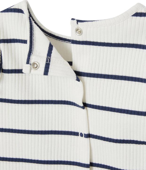 Image du produit Vertbaudet Geripptes Mädchen Baby Shirt mit Volantärmeln, Bio-Baumwolle (98)