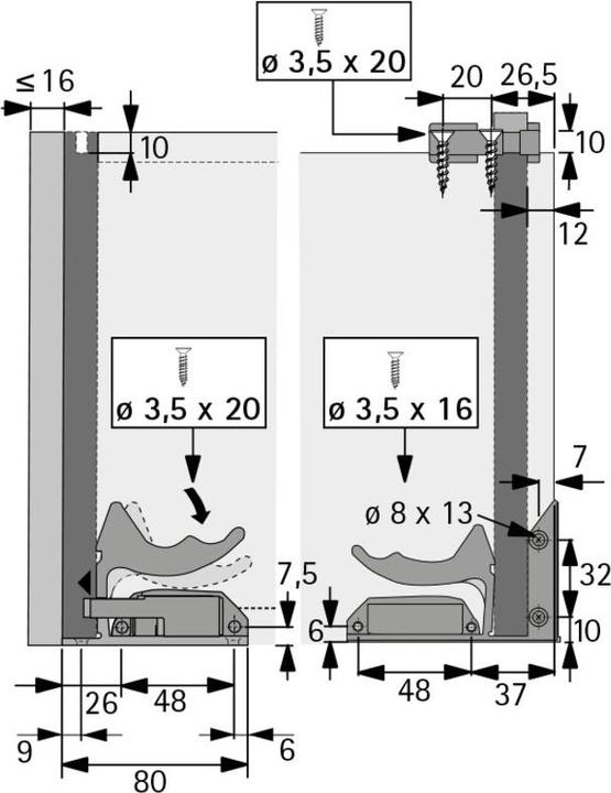 Immagine prodotto Hettich Guide a estrazione totale Quadro