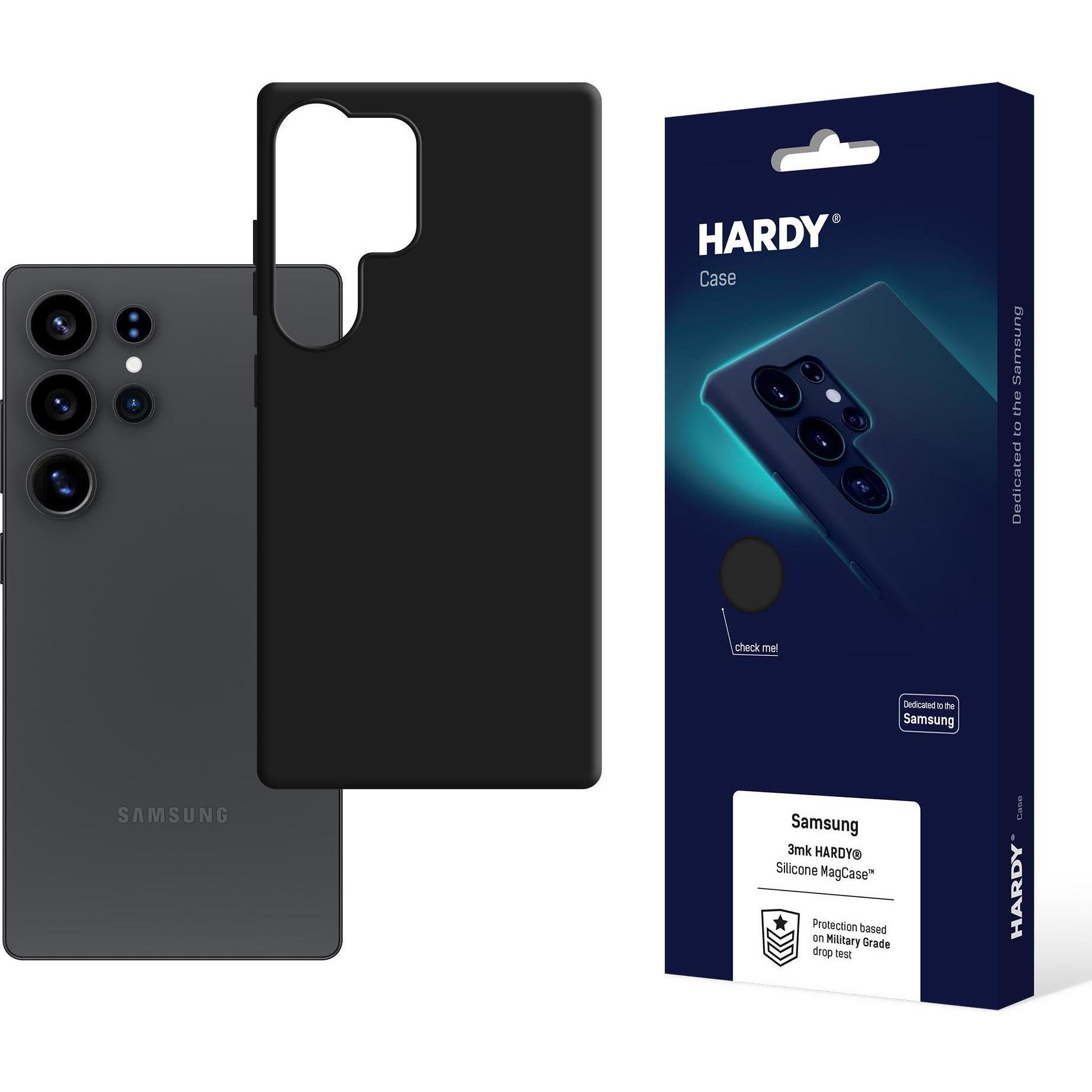 3MK Samsung Galaxy S25 Ultra - Hardy Android Silicone MagCase Nero (Samsung Galaxy S25 Ultra), Cover smartphone, Nero