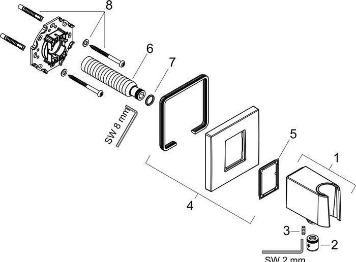 Produktbild hansgrohe HG Wandanschluss FixFit E mit Brausehalter chrom
