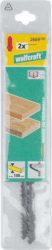 Produktbild wolfcraft 2 Sägeblätter HCS L=125mm T-Schaft