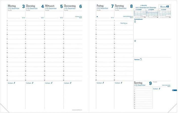 Quo Vadis Ersatz Trinote DE GDS. 2021 QV048012 1W/2S 18x24cm (A5, 1 Woche / 2 Seiten)