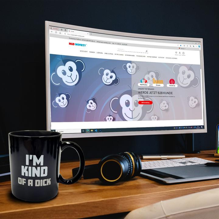 Produktbild Mad Monkey Tasse Kind of a Dick mit Farbwechsel durch Wärme (300 ml, 1 x)