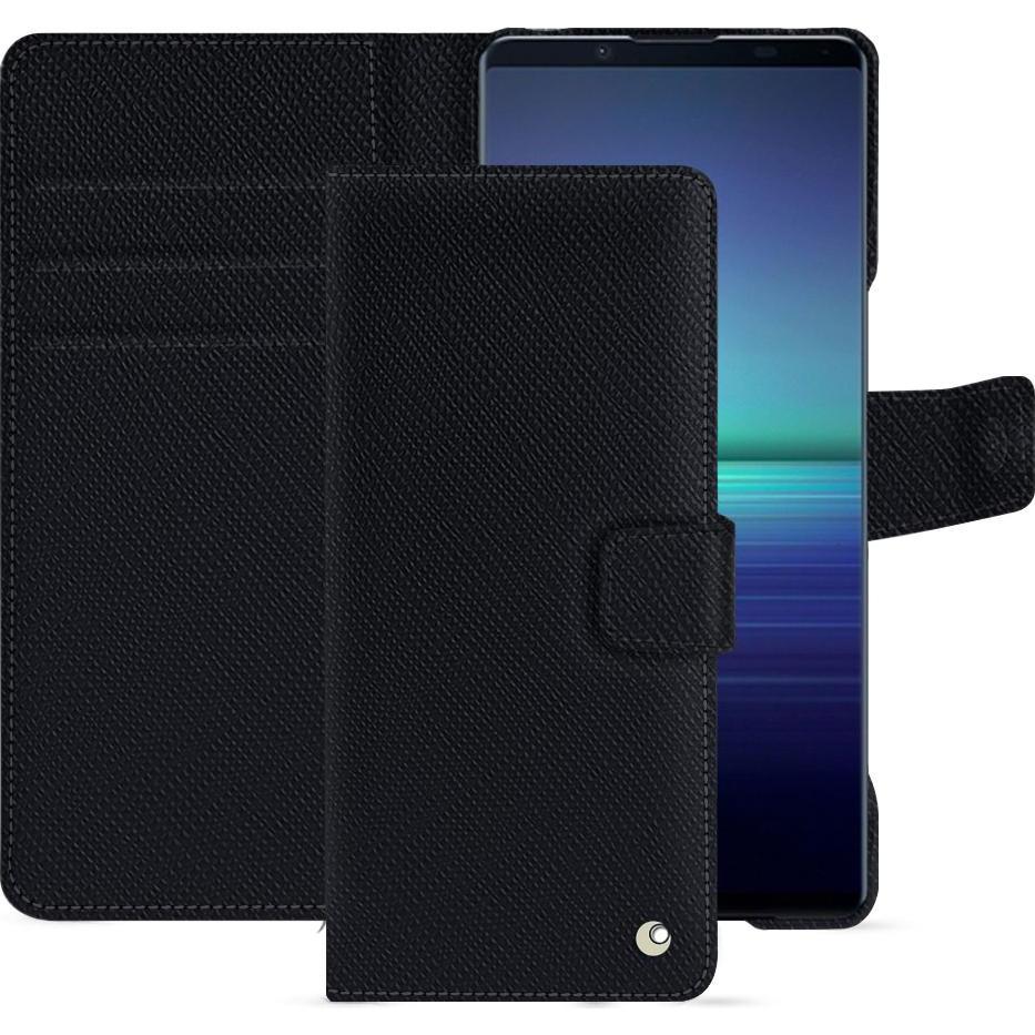Noreve Lederschutzhülle Sony Xperia 1 V (Sony Xperia 1 V), Smartphone Hülle, Schwarz