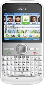 Actual product image Nokia E5-00 - German QWERTZ - Chalk White (2.36", 5 Mpx, 3G)